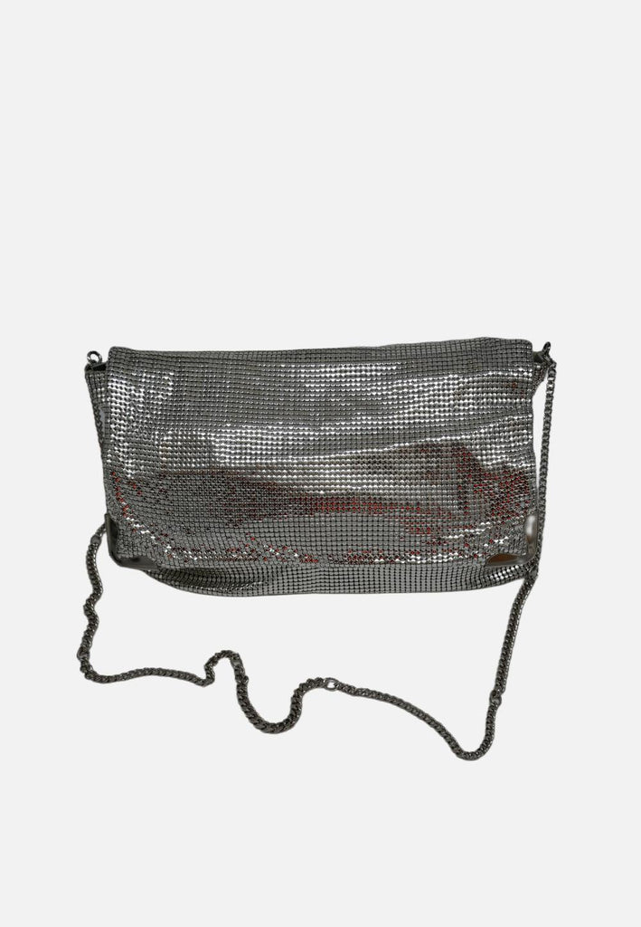 Silver Glomesh Mesh Shoulder Bag 'VIP'
