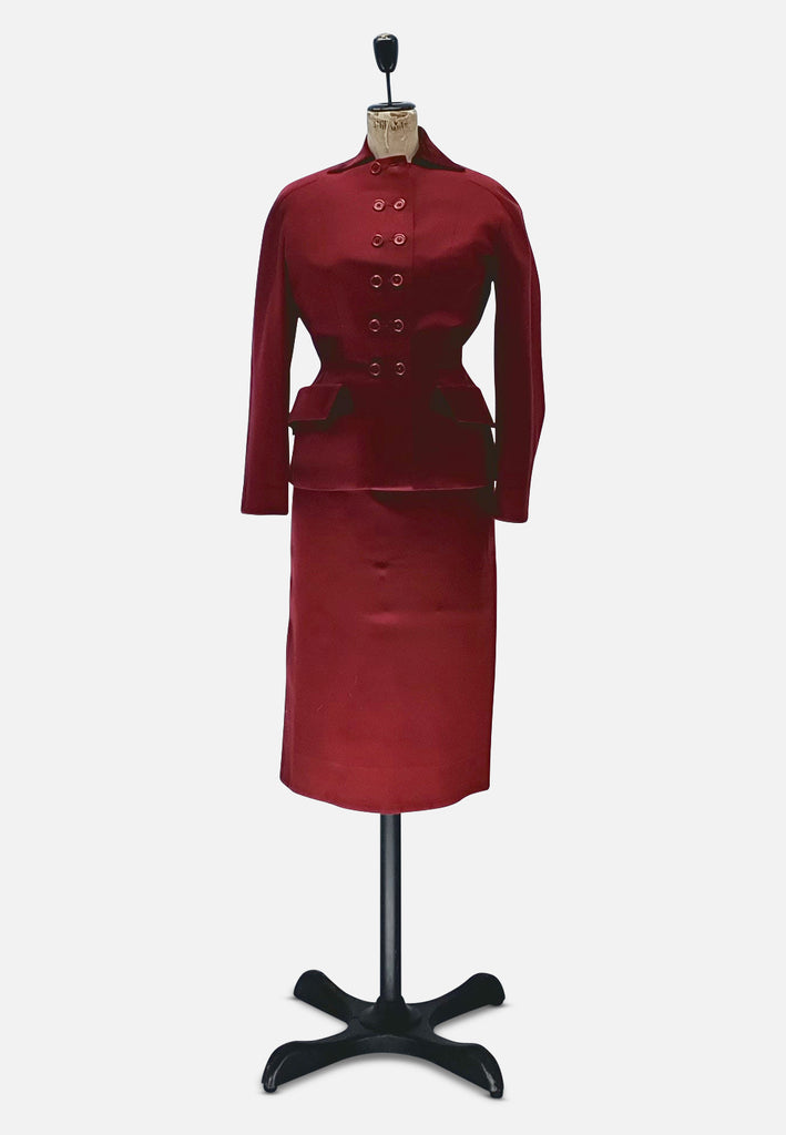 Vintage Clothing - Red Ravishing - Couture Simon Massey - Painted Bird Vintage Boutique & The Aviary - Ensemble