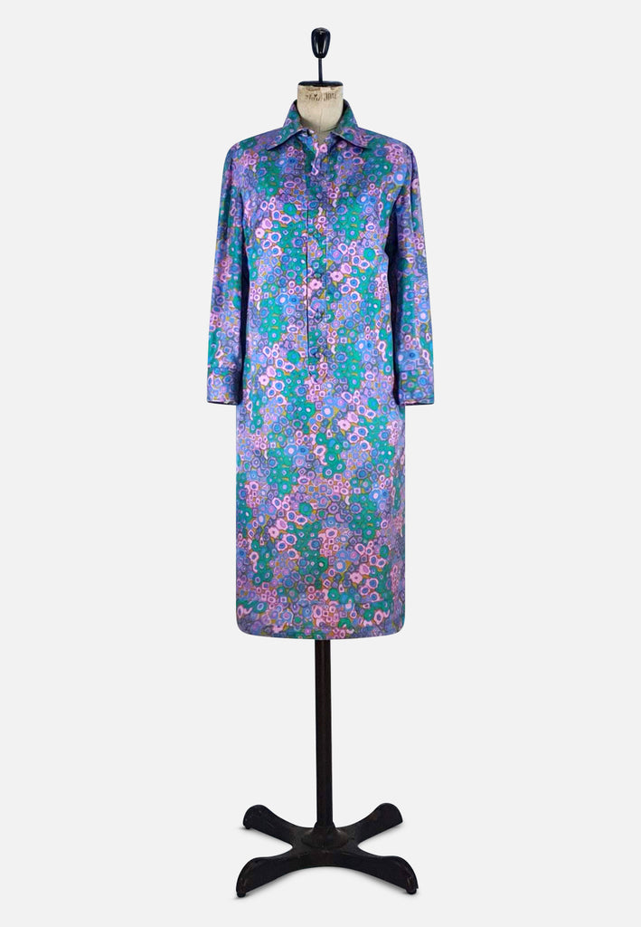 Vintage Clothing - UK Floral Silk Long Sleeve Dress - Painted Bird Vintage Boutique & The Aviary