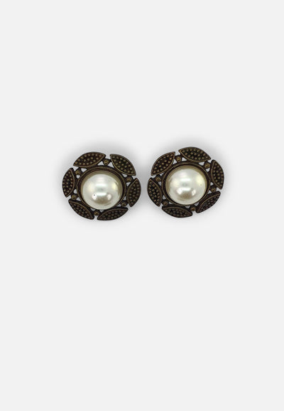 Vintage Clothing - Faux Pearl Sun Earrings (clip-on) - Painted Bird Vintage Boutique & The Aviary