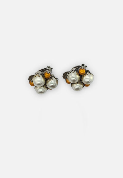 Vintage Clothing - Faux Pearl Earrings (clip-ons) - Painted Bird Vintage Boutique & The Aviary