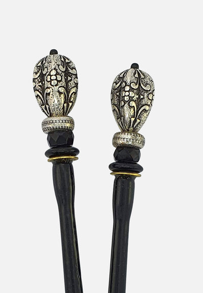 Vintage Clothing - Royal Silver Hairsticks - Painted Bird Vintage Boutique & The Aviary