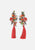 Vintage Clothing - Floral Red Leeli Design - Painted Bird Vintage Boutique & The Aviary - Earrings