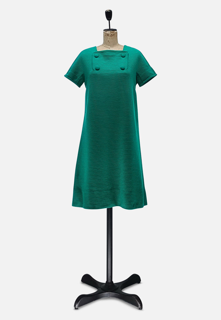 Vintage Clothing - Emerald Envy Shift Dress - Painted Bird Vintage Boutique & The Aviary - Dresses