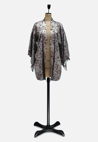 Vintage Clothing - Silver Shine Kimono - Painted Bird Vintage Boutique & The Aviary - Kimono