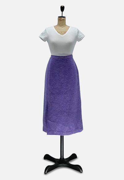 Vintage Clothing - Purple Wool Flecked Skirt - Painted Bird Vintage Boutique & The Aviary - Skirts