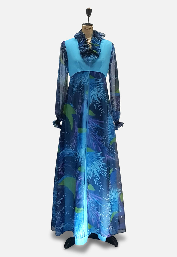 Blue Illusion Maxi Dress | Painted Bird Vintage Boutique & The Aviary Blue Illusion Maxi Dress | Painted Bird Vintage Boutique & The Aviary