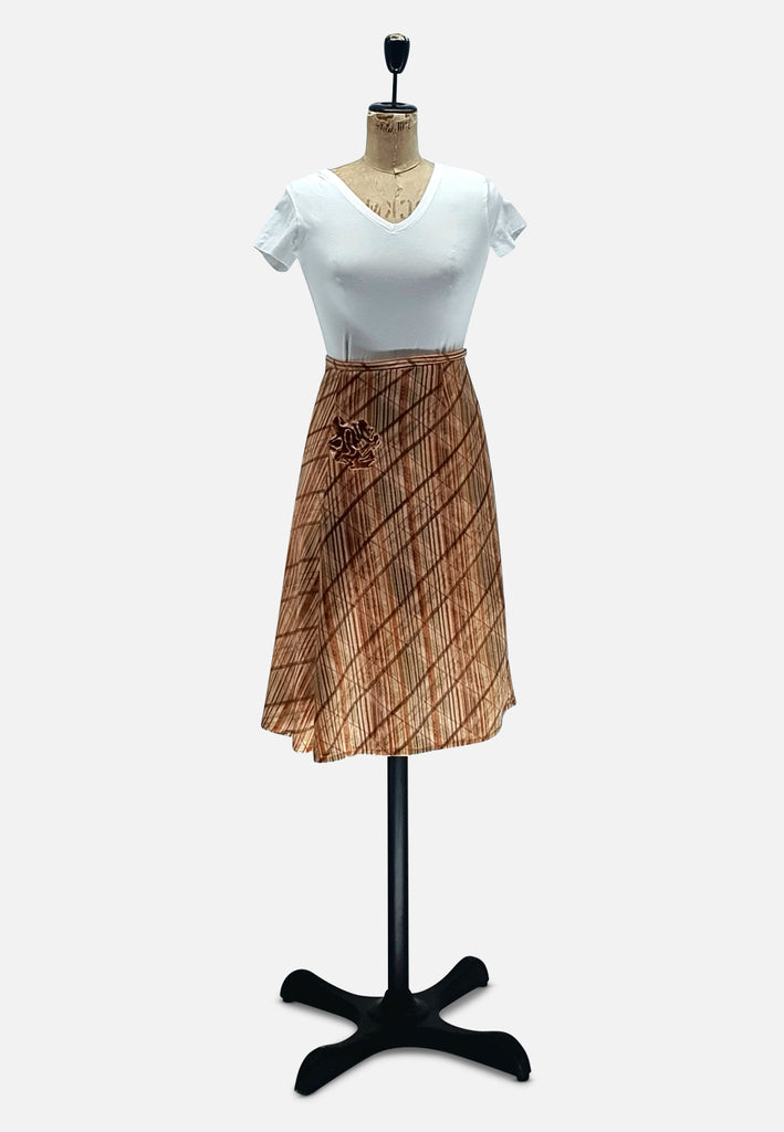 Vintage Clothing - Lurex Stripe and Rose Skirt - Painted Bird Vintage Boutique & The Aviary - Skirts