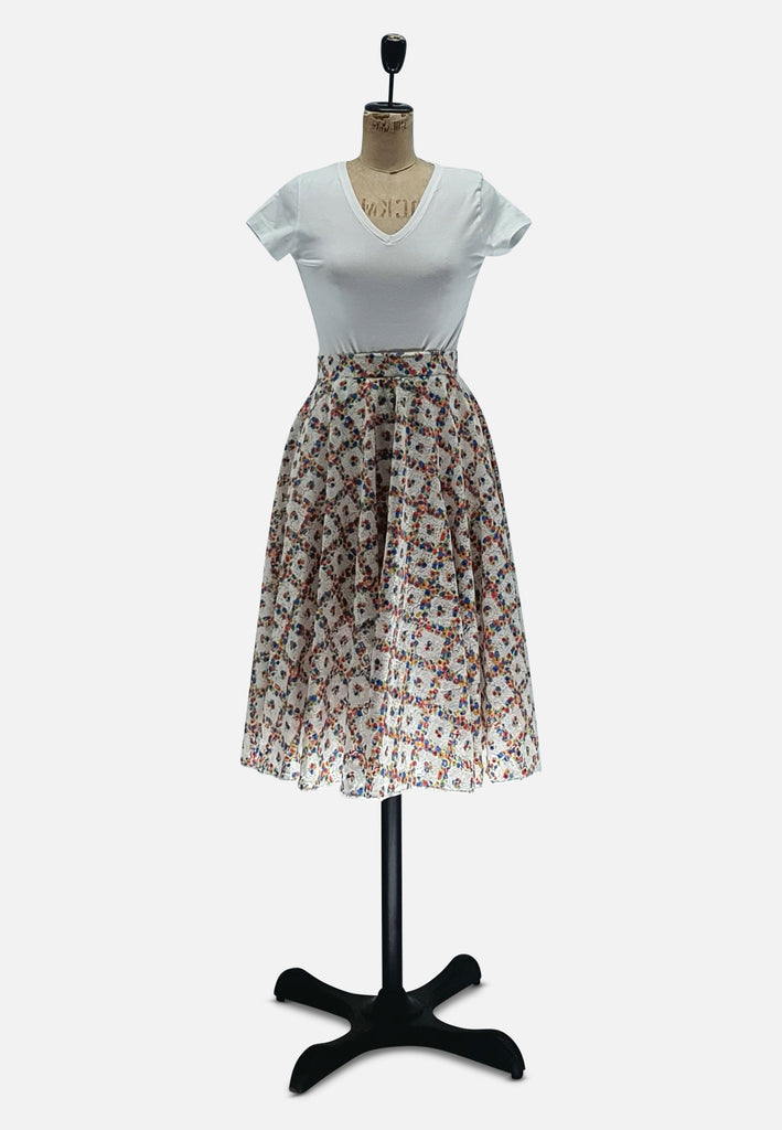 Vintage Clothing - Floral Fresh Flared Skirt - Painted Bird Vintage Boutique & The Aviary - Skirts
