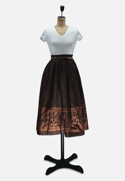 Vintage Clothing - Copper Coffee Skirt - Painted Bird Vintage Boutique & The Aviary - Skirts