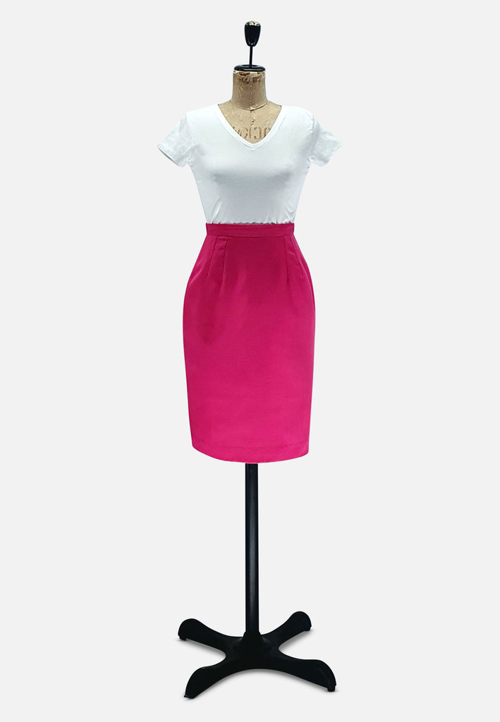 Vintage Clothing - Michele Petite Pink Pencil Skirt RETRO - Painted Bird Vintage Boutique & The Aviary - Skirts