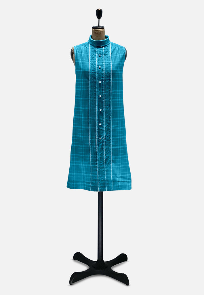Vintage Clothing - Suburban Blue Plaid - Painted Bird Vintage Boutique & The Aviary - Dresses