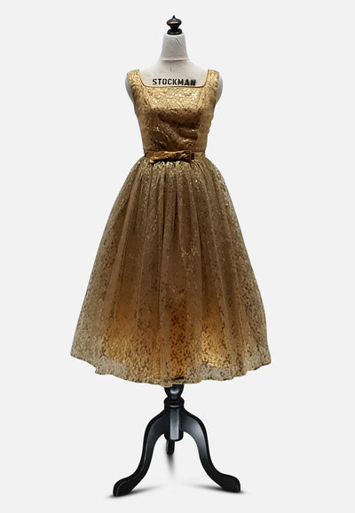 Vintage Clothing - Gold Glamazon Dress - Painted Bird Vintage Boutique & The Aviary - Dresses