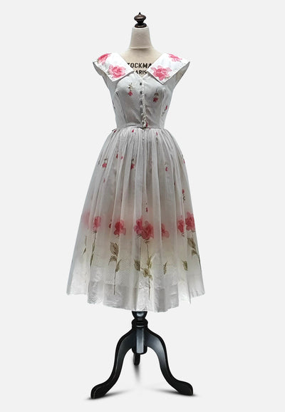 Vintage Clothing - The Prettiest Rose Dress - Painted Bird Vintage Boutique & The Aviary - Dresses