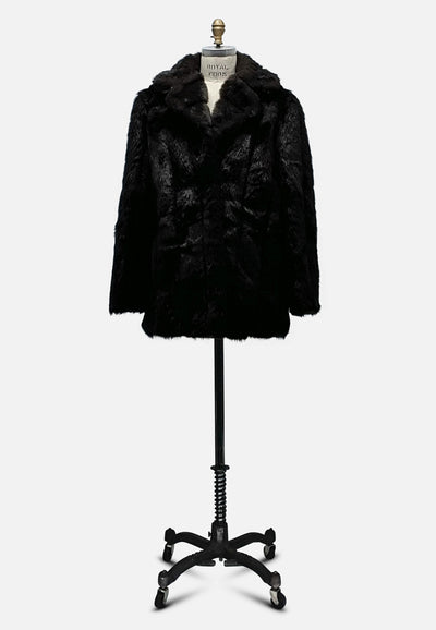 Vintage Clothing - Black Faux Madness Coat - Painted Bird Vintage Boutique & The Aviary - Coats & Jackets