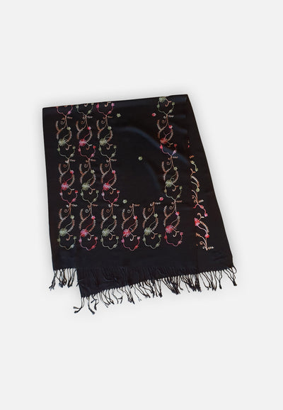 Vintage Clothing - Cashmere Black Passion Scarf - Painted Bird Vintage Boutique & The Aviary - Scarves