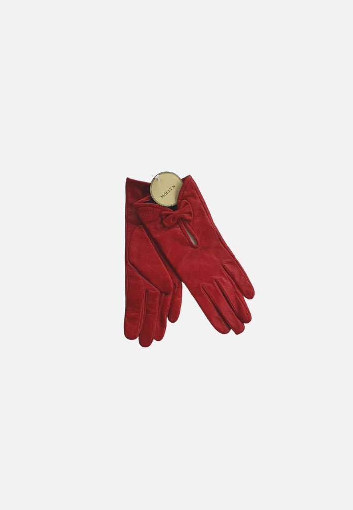 Vintage Clothing - Molly Mine Red Leather Gloves - Painted Bird Vintage Boutique & The Aviary - Gloves