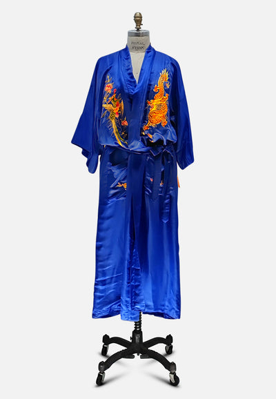 Vintage Clothing - Dragon Luck Chinoiserie Robe - Painted Bird Vintage Boutique & The Aviary - Robe