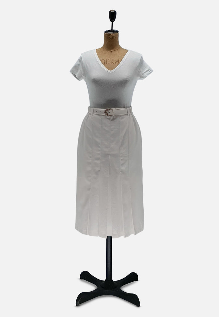 Vintage Clothing - Classic Summer White Skirt - Painted Bird Vintage Boutique & The Aviary - Skirts