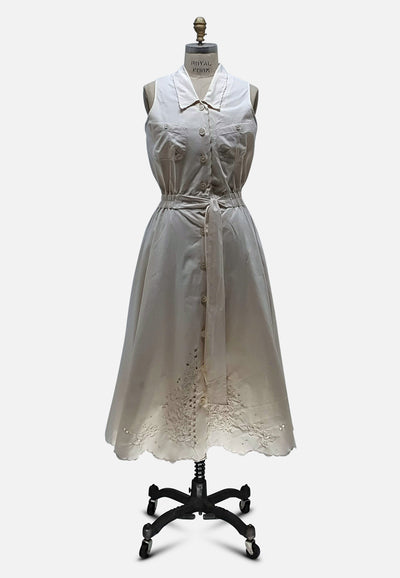Vintage Clothing - Cream and Embroidery Chic Dress - Painted Bird Vintage Boutique & The Aviary - Dresses