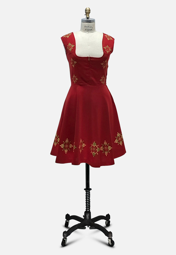 Vintage Clothing - Little French Red Dress - Painted Bird Vintage Boutique & The Aviary - Dresses