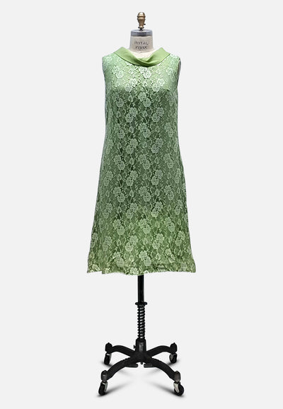 Vintage Clothing - Italian Green Lace Dress - Painted Bird Vintage Boutique & The Aviary - Dresses