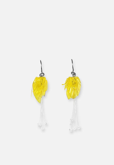 Vintage Clothing - Fuchsia Drop - Yellow - Painted Bird Vintage Boutique & The Aviary - Earrings