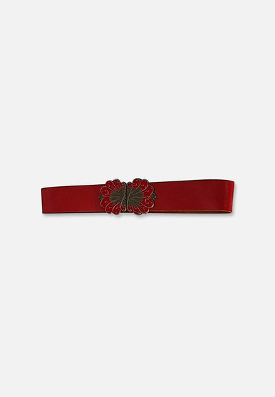 Vintage Clothing - Red Flutterby Belt - Painted Bird Vintage Boutique & The Aviary - Belt