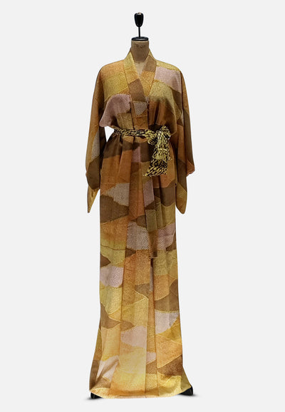 Vintage Clothing - Mustard Sunshine Kimono Long - Painted Bird Vintage Boutique & The Aviary - Kimono