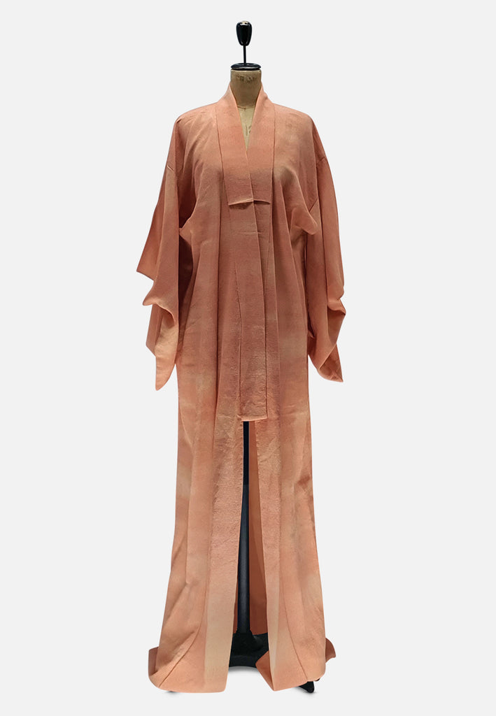 Vintage Clothing - Orange Sorbet Long Kimono - Painted Bird Vintage Boutique & The Aviary - Kimono