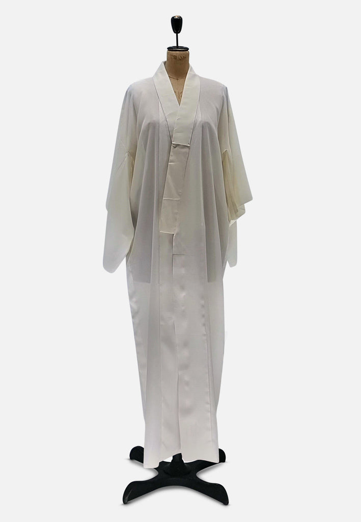 Vintage Clothing - White Wedding Kimono Long - Painted Bird Vintage Boutique & The Aviary - Kimono
