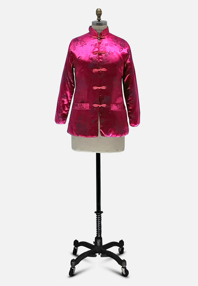 Vintage Clothing - Hottest Raspberry Chinoiseries Jacket - Painted Bird Vintage Boutique & The Aviary - Coats & Jackets