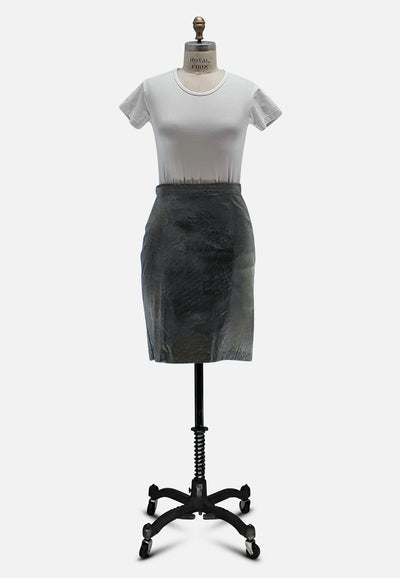 Vintage Clothing - Short Stuff Leather Skirt Straight - Painted Bird Vintage Boutique & The Aviary - Skirts