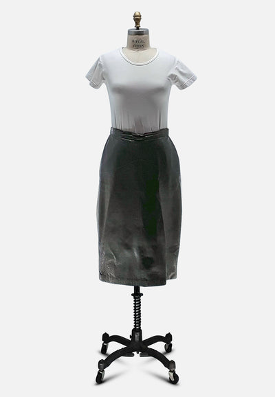Vintage Clothing - Leather Skirt Straight Snake - Painted Bird Vintage Boutique & The Aviary - Skirts
