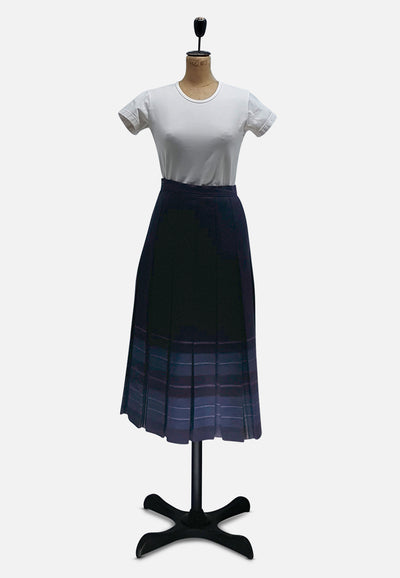 Vintage Clothing - Scottish Blue Wool Skirt - Painted Bird Vintage Boutique & The Aviary - Skirts