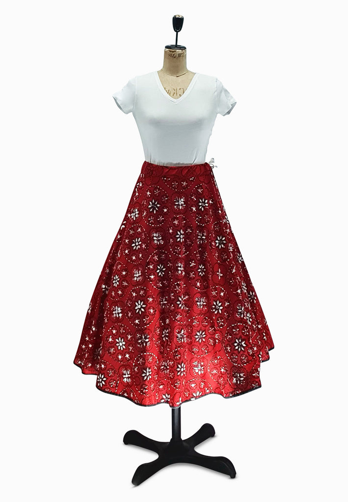 Vintage Clothing - Red Sparkle and Shine Skirt - Painted Bird Vintage Boutique & The Aviary - Skirts