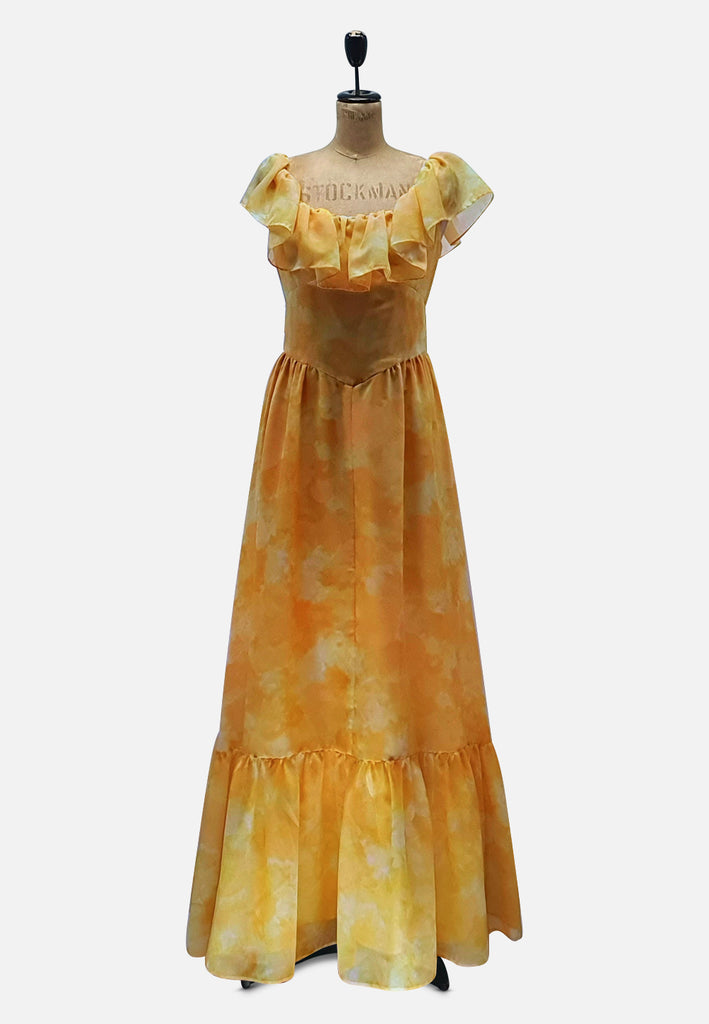 Vintage Clothing - Dreamy Yellow Maxi Dress - Painted Bird Vintage Boutique & The Aviary - Dresses