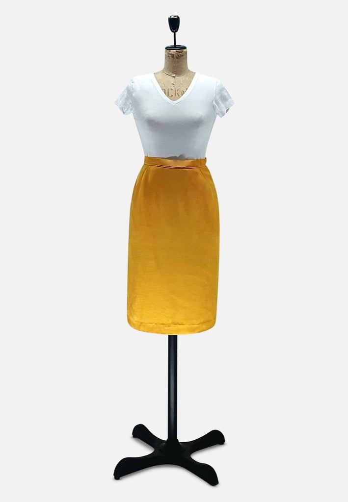 Vintage Clothing - Daffodil Yellow Pencil Skirt - Painted Bird Vintage Boutique & The Aviary - Skirts