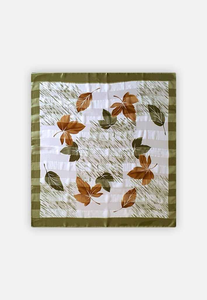 Vintage Clothing - Green Leaves Scarf - Painted Bird Vintage Boutique & The Aviary - Scarves