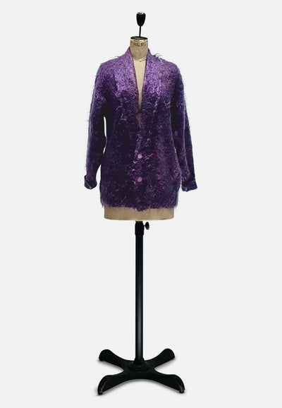 Vintage Clothing - Purple Mohair Knit - Painted Bird Vintage Boutique & The Aviary - Knit