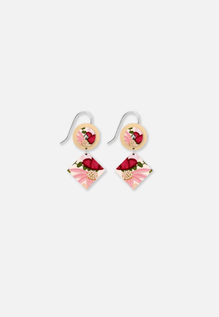 Vintage Clothing - Banksia Circle Diamond Drop Earrings - Painted Bird Vintage Boutique & The Aviary - Earrings