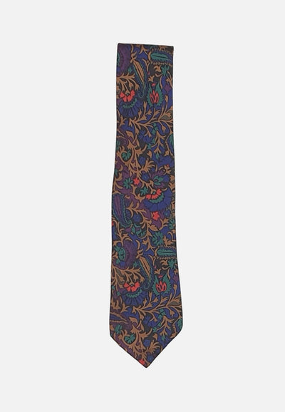 Vintage Clothing - Dark Floral Tie - Painted Bird Vintage Boutique & The Aviary - Tie