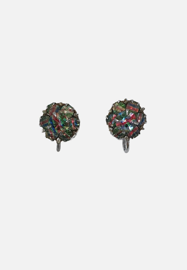 Vintage Clothing - Rainbow Days - Screw Back Earrings - Painted Bird Vintage Boutique & The Aviary - Earrings
