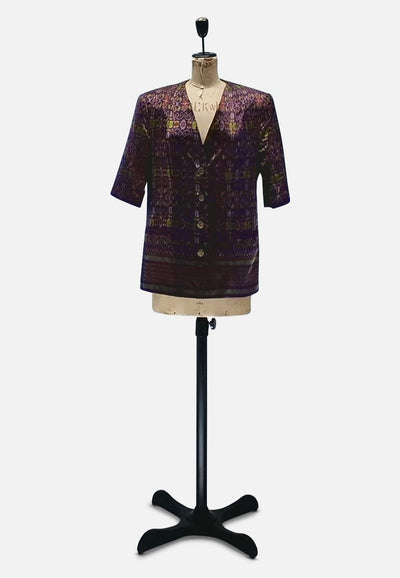 Vintage Clothing - Luxe Purple Jacket - Designer - Painted Bird Vintage Boutique & The Aviary - Coats & Jackets