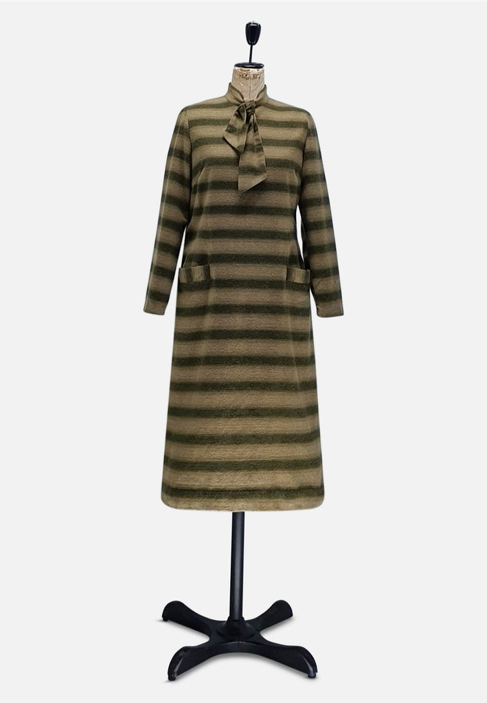 Vintage Clothing - Khaki Classic Style Dress - Painted Bird Vintage Boutique & The Aviary - Dresses