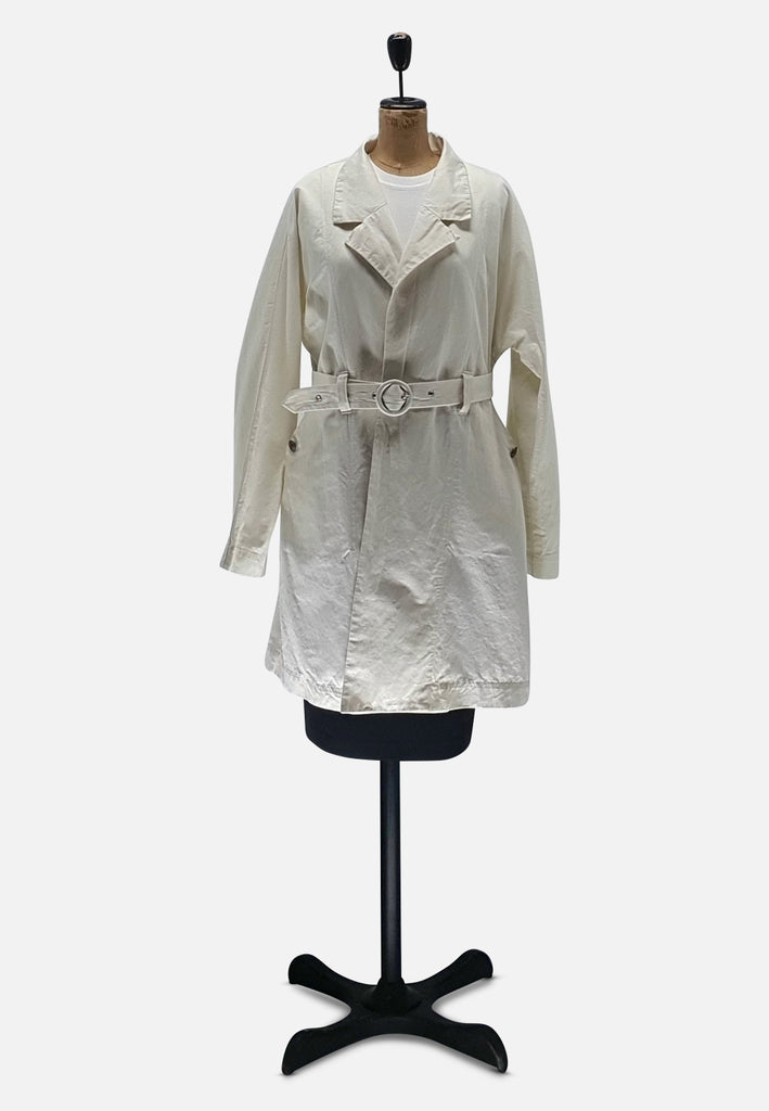 Vintage Clothing - Classy Cream Trench Coat - Painted Bird Vintage Boutique & The Aviary - Coats & Jackets