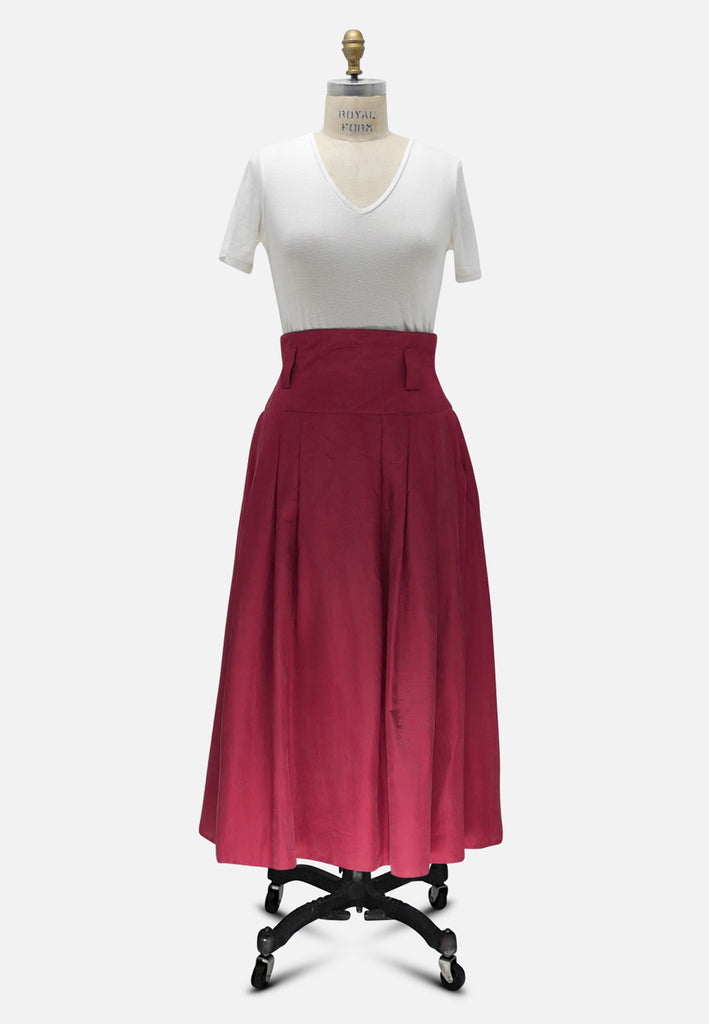 Vintage Clothing - Raspberry Silk Skirt - Painted Bird Vintage Boutique & The Aviary - Skirt